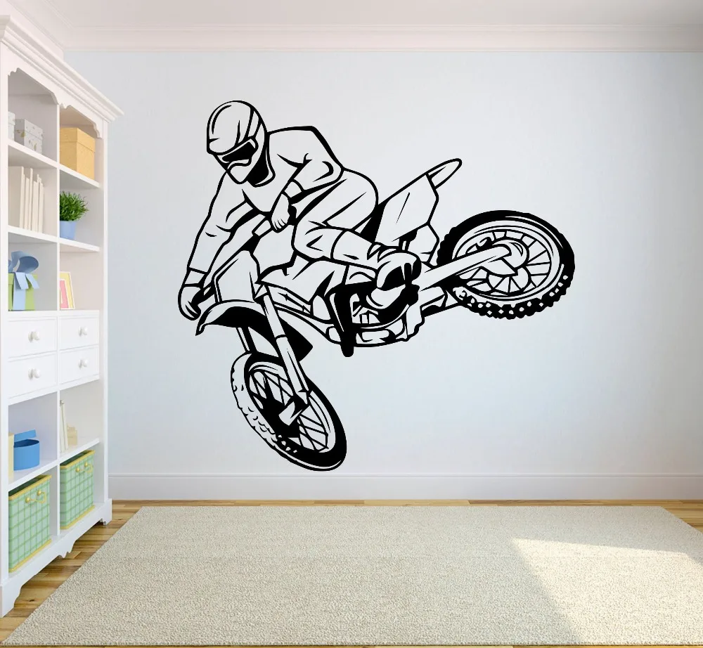 Wall Decal Motorcross Free style Dirt Bike Sticker Bedroom sport dirt bike motorcycle Personalised boys teenager room A2-008
Wall Decal Motorcross Free style Dirt Bike Sticker Bedroom sport dirt bike motorcycle Personalised boys teenager room A2-008