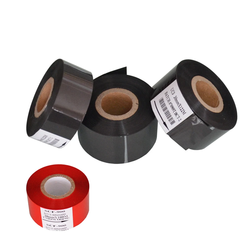 Black Width 30mm length 100m date code printer hot stamp printing foil for packing bags
Black Width 30mm length 100m date code printer hot stamp printing foil for packing bags