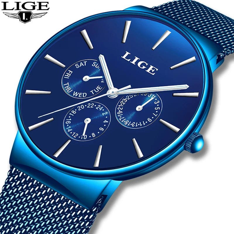 LIGE Mens Watches Top Brand Luxury Waterproof Ultra Thin Date Clock Male Steel Strap Casual Quartz Watch Men Sports Wristwatches
LIGE Mens Watches Top Brand Luxury Waterproof Ultra Thin Date Clock Male Steel Strap Casual Quartz Watch Men Sports Wristwatches