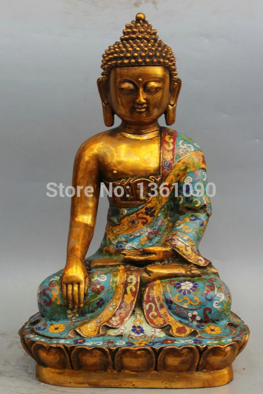xd 00704 14" Tibet Tibetan Cloisonne Bronze Gild Seat Shakyamuni Amitabha Buddha Statue
xd 00704 14" Tibet Tibetan Cloisonne Bronze Gild Seat Shakyamuni Amitabha Buddha Statue