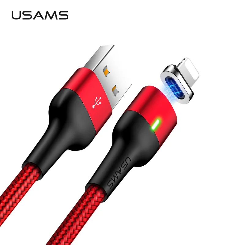 USAMS Магнитный кабель для iPhone освещения зарядки USB X XR XS MAX 6 7 8 передачи данных |