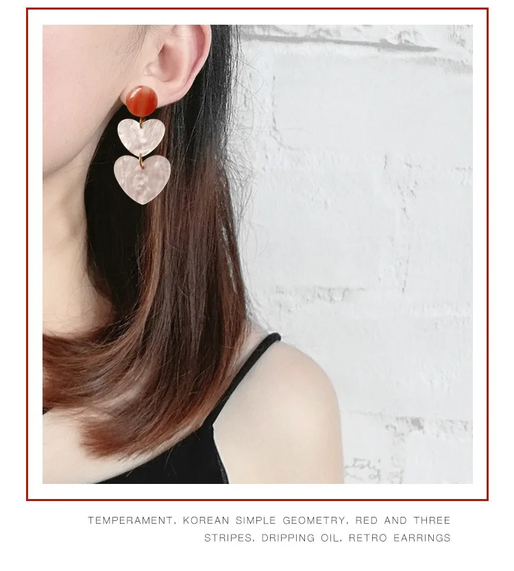 Sweet Pink Heart Resin Elegant Earring Acetic Acid Drop Light Weight Party Jewelry Accessories
Sweet Pink Heart Resin Elegant Earring Acetic Acid Drop Light Weight Party Jewelry Accessories