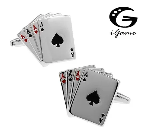 iGame Playing Card Cuff Links Silver Color Copper Material Novelty Casino 4A Design Free Shipping
iGame Playing Card Cuff Links Silver Color Copper Material Novelty Casino 4A Design Free Shipping