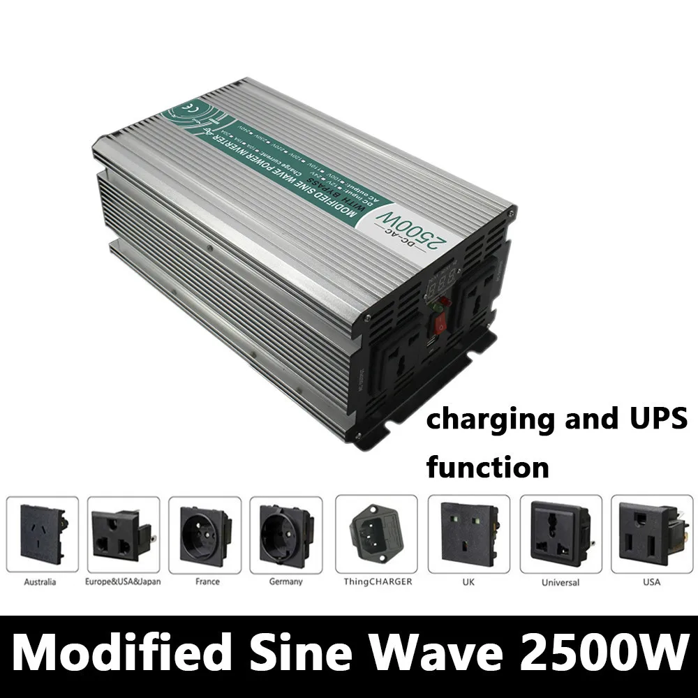 2500 Вт изменение синусоидальный инвертор DC 12 В/24 В/48 В к AC110V/220 решетки солнечных