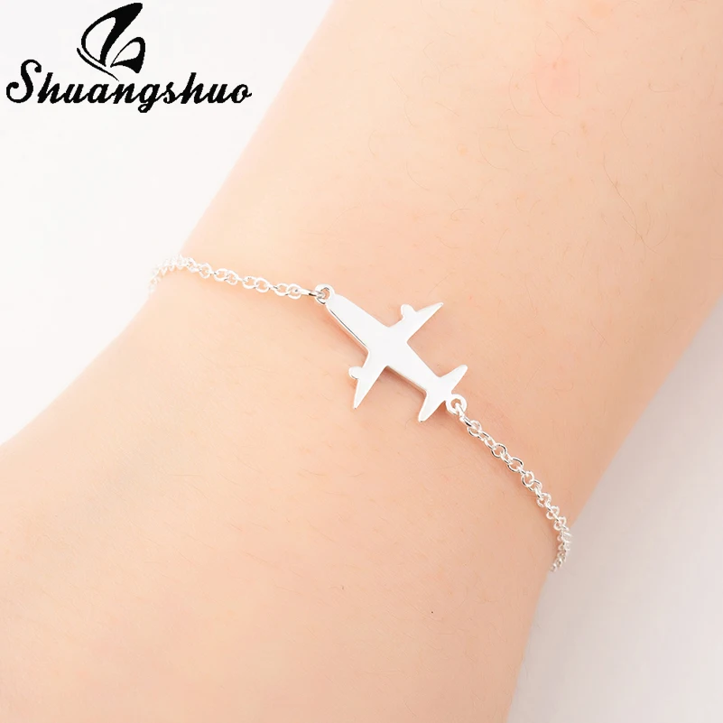 Shuangshuo Airplane Adjustable Charm Bracelets for Women Jewelry Link Chain Stainless Steel Aircraft Plane Bracelet femme
Shuangshuo Airplane Adjustable Charm Bracelets for Women Jewelry Link Chain Stainless Steel Aircraft Plane Bracelet femme