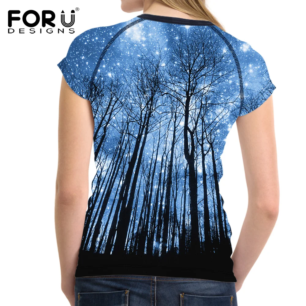 FORUDESIGNS Tshirt Women 3D Starry Sky Tree Woman Tops Short Sleeved Casual Shirt For Women Slim Bodybuilding Feminine Clothes
FORUDESIGNS Tshirt Women 3D Starry Sky Tree Woman Tops Short Sleeved Casual Shirt For Women Slim Bodybuilding Feminine Clothes