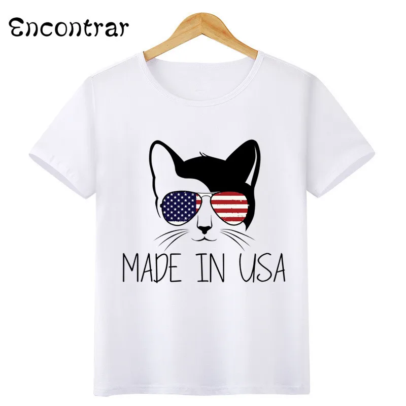 Kids Cartoon Cat Made In America Design T Shirt Boys/Girls Casual Short Sleeve Tops Children's Funny T-Shirt,HKP6037
Kids Cartoon Cat Made In America Design T Shirt Boys/Girls Casual Short Sleeve Tops Children's Funny T-Shirt,HKP6037