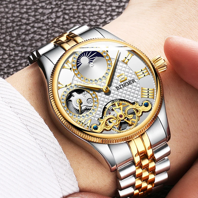 Switzerland BINGER Luxury Brand Tourbillon Automatic Watch Men Luxury Diamond Mechanical Watches Mens Clock erkek kol saati
Switzerland BINGER Luxury Brand Tourbillon Automatic Watch Men Luxury Diamond Mechanical Watches Mens Clock erkek kol saati