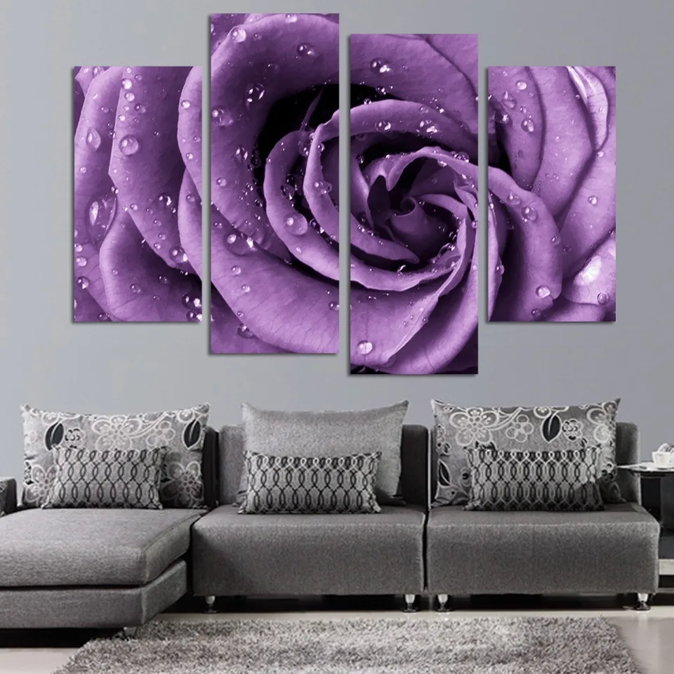 Art Prints HD Painting Wall Home Decor 4 Pieces/Pcs Purple Lover Flower Fashion Canvas Modular Pictures For Living Room Frame
Art Prints HD Painting Wall Home Decor 4 Pieces/Pcs Purple Lover Flower Fashion Canvas Modular Pictures For Living Room Frame