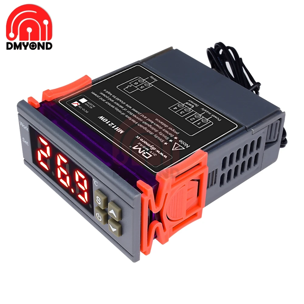 MH1210W AC-DC 12V 110V 220V 10A Digital Temperature Thermostat Regulator Thermometer Controller Heating Cooling Control
MH1210W AC-DC 12V 110V 220V 10A Digital Temperature Thermostat Regulator Thermometer Controller Heating Cooling Control