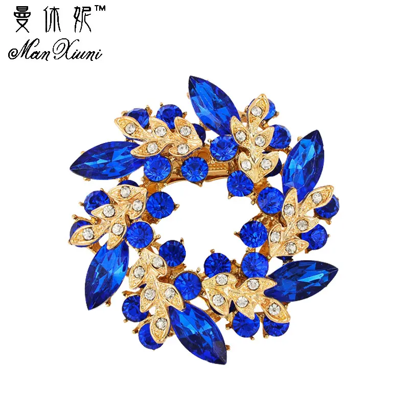 Женская Брошь с кристаллами золотого цвета|scarf brooch|rhinestone brochebrooch women |
