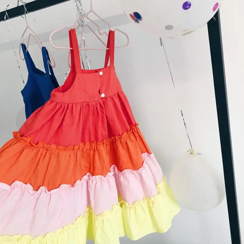chifuna New Summer Sweet Rainbow Gradient Cute Sling Princess Dress 3-7 Years Old for Girls Children Clothes Kids Dresses Casual
chifuna New Summer Sweet Rainbow Gradient Cute Sling Princess Dress 3-7 Years Old for Girls Children Clothes Kids Dresses Casual