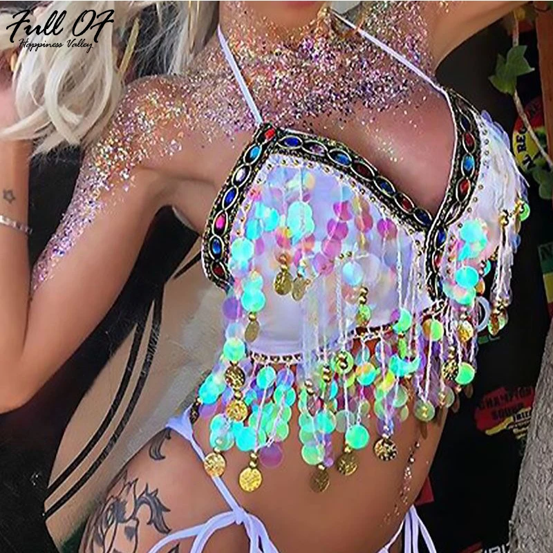 Sexy Bling Colorful Sequins Crop Top Women befree Summer Beach Halter Sparkling Nightclub Party cropped bralette Tank tops Hot
Sexy Bling Colorful Sequins Crop Top Women befree Summer Beach Halter Sparkling Nightclub Party cropped bralette Tank tops Hot