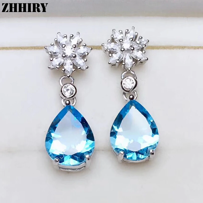 ZHHIRY Natural Topaz Drop Earring Genuine 925 Sterling Silver Woman Colored Gemstone Water Drop Earrings Fine Jewelry
ZHHIRY Natural Topaz Drop Earring Genuine 925 Sterling Silver Woman Colored Gemstone Water Drop Earrings Fine Jewelry