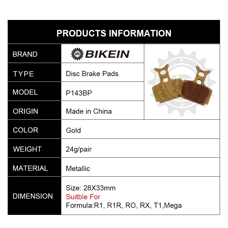 BIKEIN 2 Pairs Mountain Bike Metallic Disc Brake Pads For Formula The One R1 R1R RO RX T1 Mega The One FR C1 CR3 Cycling Parts
BIKEIN 2 Pairs Mountain Bike Metallic Disc Brake Pads For Formula The One R1 R1R RO RX T1 Mega The One FR C1 CR3 Cycling Parts