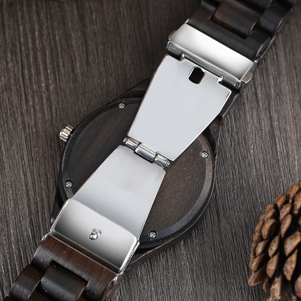 Luxury Wood Watches Crystal Dial Quartz Wrist Watch Men's Awesome Fashion Black Full Bamboo Wooden Handmade Dress Watch Relogio
Luxury Wood Watches Crystal Dial Quartz Wrist Watch Men's Awesome Fashion Black Full Bamboo Wooden Handmade Dress Watch Relogio