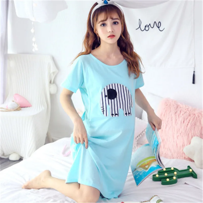 Summer short sleeve maternity dress cotton blue elephant pyjama grossesse Korean pregnant dresses for women womens loungewear
Summer short sleeve maternity dress cotton blue elephant pyjama grossesse Korean pregnant dresses for women womens loungewear