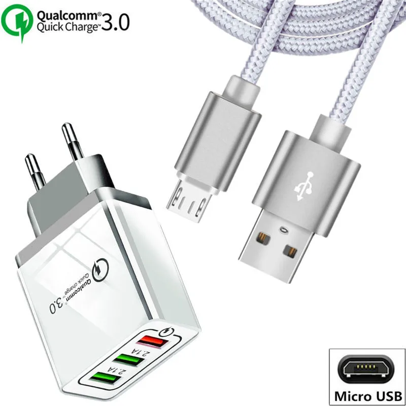 Зарядное устройство для HTC One X10 M7 M8 M9 LG X power 2 K20 Plus QC 3 0 быстрое зарядное Micro USB кабель