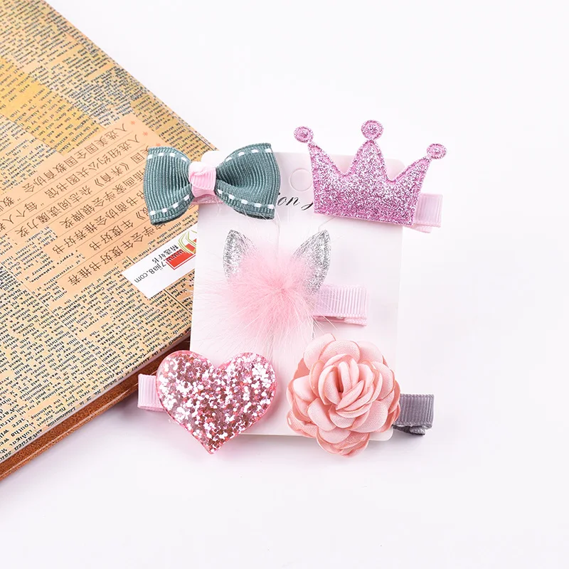 5pcs/card Cute Girls Bowknot Hairpins Baby Infant Heart Crown Headwears Kids Schools Children Lovely Hair Clips Newborn Gift
5pcs/card Cute Girls Bowknot Hairpins Baby Infant Heart Crown Headwears Kids Schools Children Lovely Hair Clips Newborn Gift