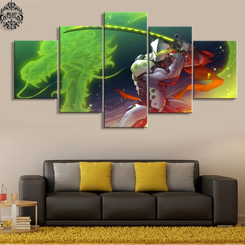 Canvas Printed Pictures 5 Pieces Wall Art Poster Overwatch Genji Game Painting Artwork Home Decor For Living Room Modern Cuadros
Canvas Printed Pictures 5 Pieces Wall Art Poster Overwatch Genji Game Painting Artwork Home Decor For Living Room Modern Cuadros