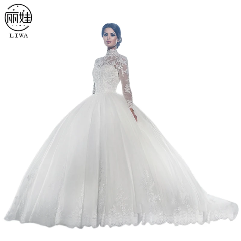 Mid Long Sleeve Lace Wedding Dresses Large Size Back Floor-length Button Bride Balll Gowns Chapel Train Vestido De Noiva HS19
Mid Long Sleeve Lace Wedding Dresses Large Size Back Floor-length Button Bride Balll Gowns Chapel Train Vestido De Noiva HS19