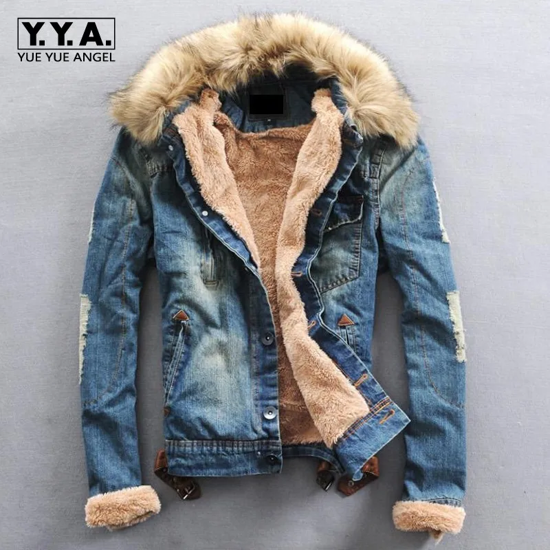 S-4XL Men Jacket Winter Coats New Brand Clothing Fur Collar Denim Jacket Fashion Slim Mens Jeans Thick Warm Outwear Male Cowboy
S-4XL Men Jacket Winter Coats New Brand Clothing Fur Collar Denim Jacket Fashion Slim Mens Jeans Thick Warm Outwear Male Cowboy