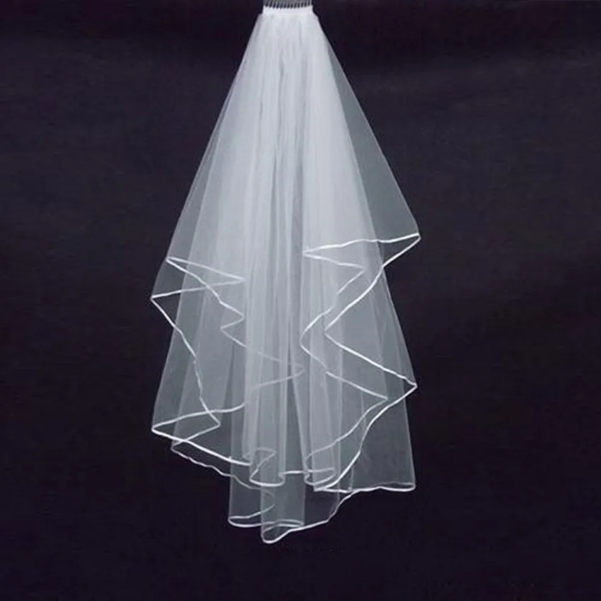 Wedding Accessories Two Layer Ribbon Edge White Ivory Wedding Veils Bridal Veil With Comb 2021
Wedding Accessories Two Layer Ribbon Edge White Ivory Wedding Veils Bridal Veil With Comb 2021