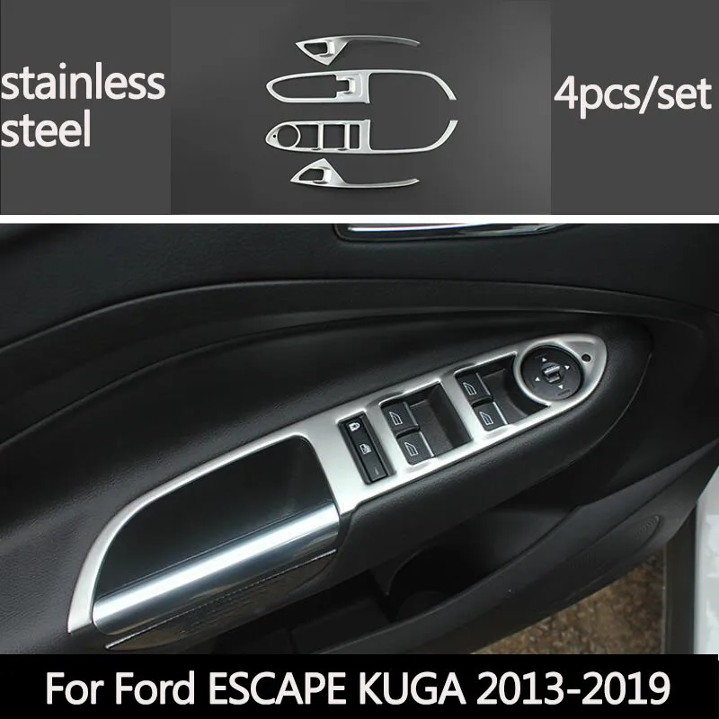 Car styling Stainless Steel Interior Door Window Switch Control Panel Cover sticker case For Ford ESCAPE KUGA 2013-2020
Car styling Stainless Steel Interior Door Window Switch Control Panel Cover sticker case For Ford ESCAPE KUGA 2013-2020