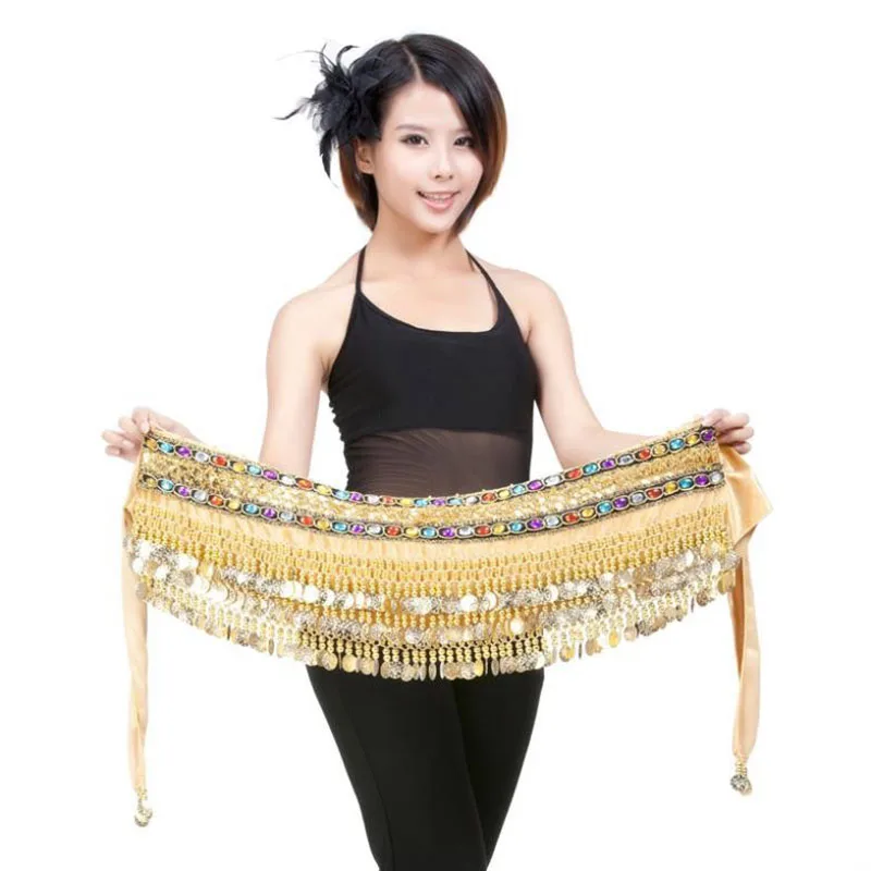 

YI NA SHENG WU Women Cheap 248 Coins Belly Dance Hip Scarf New Belly Dancing Waist Belts For Sale 9 colors Available