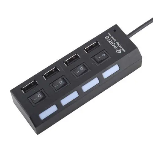 Порт able Переключатель ВКЛ/ВЫКЛ 4 порта USB 2 0 HUB высокоскоростной 480 Мбит/с