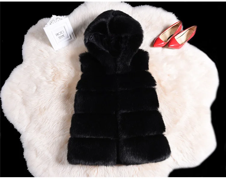 2018 Autumn winter fashion Faux Fur hooded Vest Women Sleeveless Jacket Female fake Fox Winter Coat Casual casaco | Женская одежда