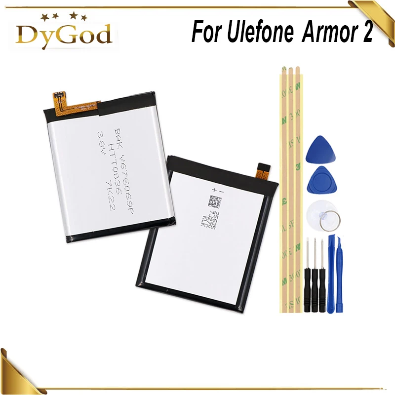 DyGod 4700mAh 3.8V Replacement Battery for Ulefone Armor 2 High Quality mobile phone Battery with tools
DyGod 4700mAh 3.8V Replacement Battery for Ulefone Armor 2 High Quality mobile phone Battery with tools