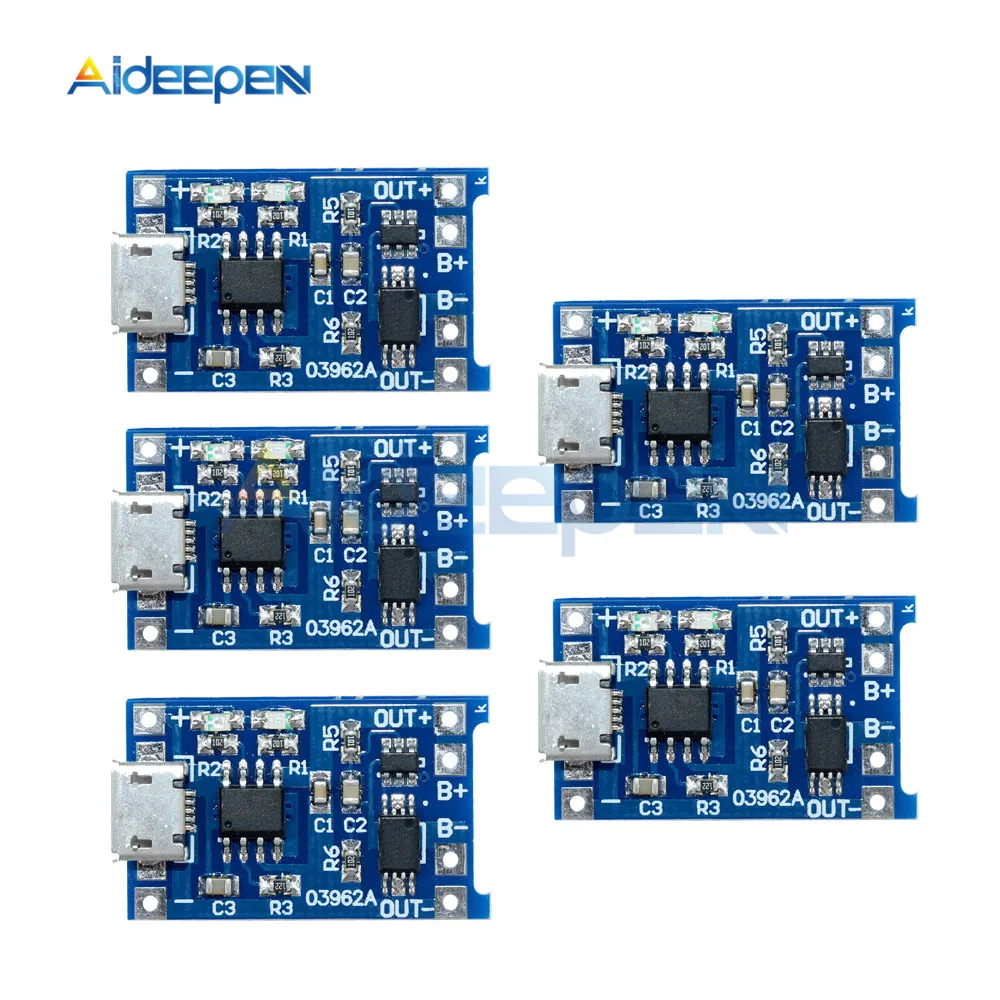 Зарядная плата TP4056, 5 В, 1 А, Micro USB 18650, литиевая батарея, зарядный модуль с двойной функцией защиты, 5 шт.
Зарядная плата TP4056, 5 В, 1 А, Micro USB 18650, литиевая батарея, зарядный модуль с двойной функцией защиты, 5 шт.