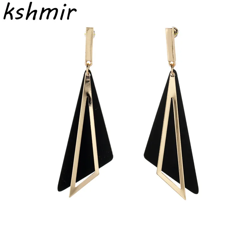 Fashion accessories exquisite hollow out black diagonal triangle long earrings earrings accessories wholesale
Fashion accessories exquisite hollow out black diagonal triangle long earrings earrings accessories wholesale