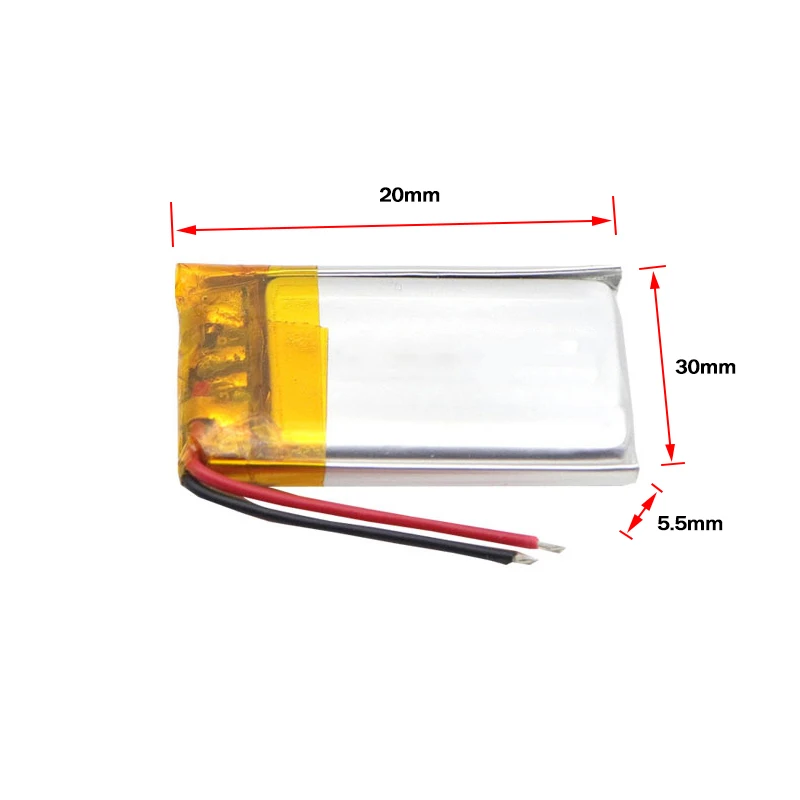 WAMA 552030 3.7V Li-polymer Rechargeable Battery Over-charge Protected PCB for Bluetooth Earphones Speakers DIY Accessories
WAMA 552030 3.7V Li-polymer Rechargeable Battery Over-charge Protected PCB for Bluetooth Earphones Speakers DIY Accessories