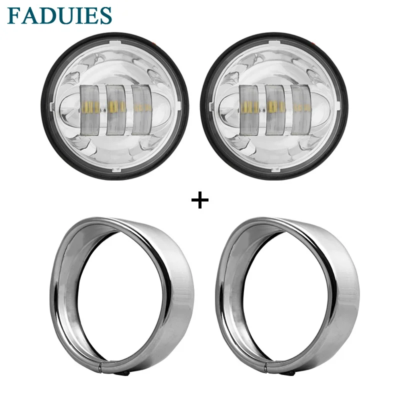 FADUIES Motorcycle accessories 4.5" 4 1/2" LED Auxiliary lights + Chrome Trim Ring For Harley- Fog Lights Trim Ring
FADUIES Motorcycle accessories 4.5" 4 1/2" LED Auxiliary lights + Chrome Trim Ring For Harley- Fog Lights Trim Ring