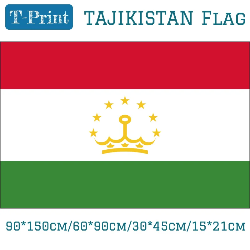 Tajikistan Flag 90*150cm 60*90cm 3ft*5ft 40*60cm 15*21cm For Event / Office / Home decoration
Tajikistan Flag 90*150cm 60*90cm 3ft*5ft 40*60cm 15*21cm For Event / Office / Home decoration