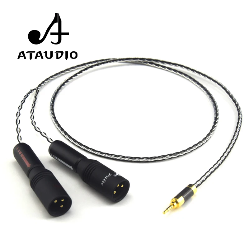ATAUDIO посеребренный Hifi 2 5 мм TRRS сбалансированный до XLR Мужской кабель для Astell & Kern