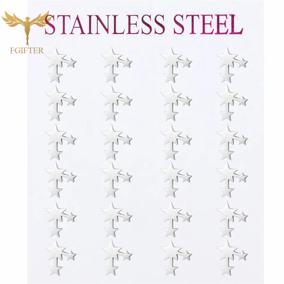 12pair Stud Earrings Set for Women Silver Color Stainless Steel Star Earring Whosale Jewelry Oorbellen Set Female
12pair Stud Earrings Set for Women Silver Color Stainless Steel Star Earring Whosale Jewelry Oorbellen Set Female