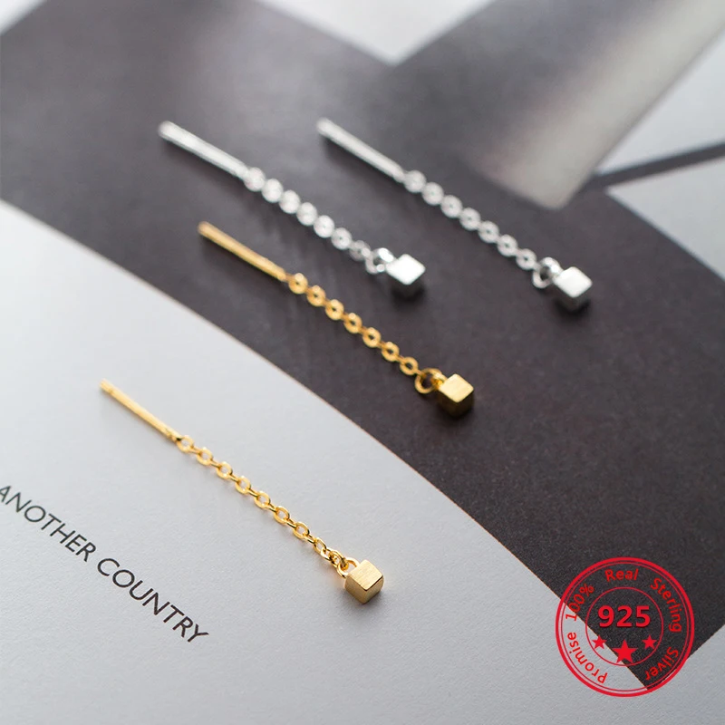 Korea New Style 925 Sterling Silver Dangle Earring for Women Simple Fashion Chic Gold Chain Drop Earrings Jewelry Dropshipping
Korea New Style 925 Sterling Silver Dangle Earring for Women Simple Fashion Chic Gold Chain Drop Earrings Jewelry Dropshipping