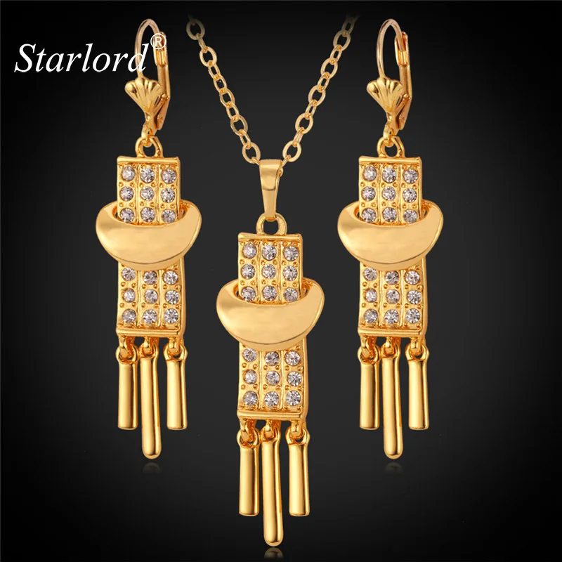 Starlord Earring Jewelry Set Fashion Pendant Necklace For Women Big Dangle Yellow Gold Color Jewelry Brand PE3089
Starlord Earring Jewelry Set Fashion Pendant Necklace For Women Big Dangle Yellow Gold Color Jewelry Brand PE3089