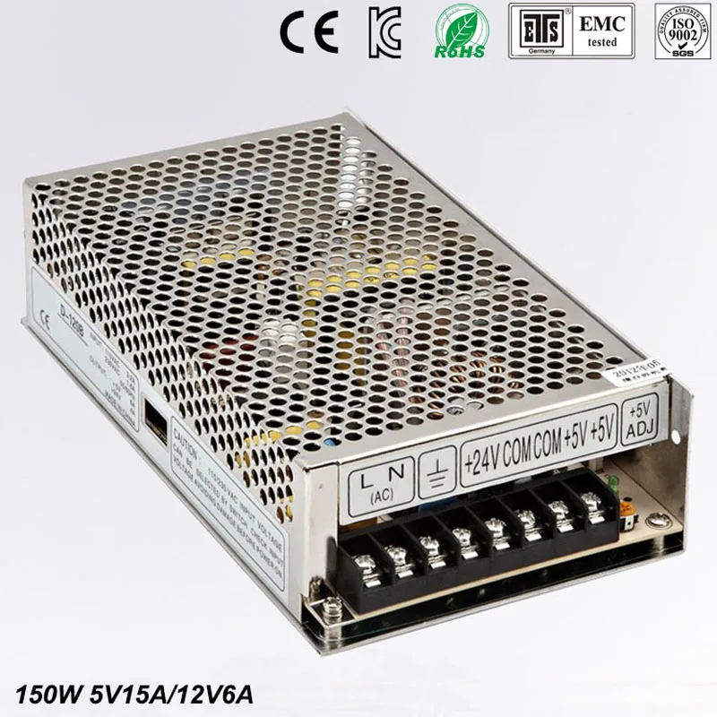 Best quality double sortie5V 12V 150W Switching Power Supply Driver for LED Strip AC 100-240V Input to DC 5V 12V free shipping
Best quality double sortie5V 12V 150W Switching Power Supply Driver for LED Strip AC 100-240V Input to DC 5V 12V free shipping