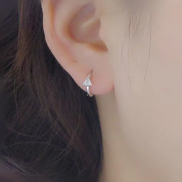 Серьги из стерлингового серебра 925 пробы модные циркониевые треугольные Ушные