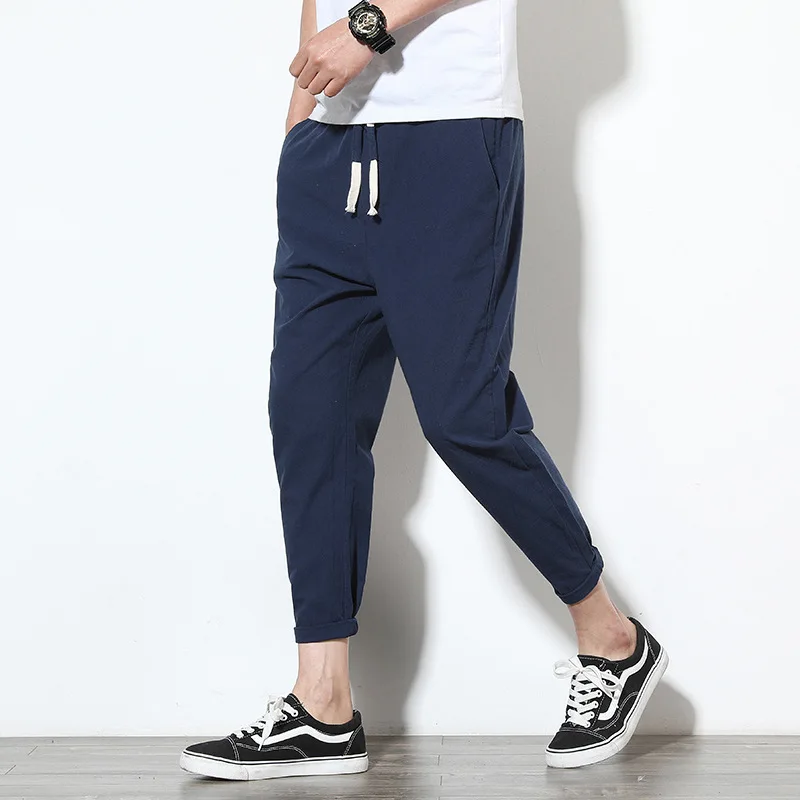 Men's Cotton Linen Harem Pants Solid Slim Fit Casual Ankle-Length Male Trousers Streetwear Pant
Men's Cotton Linen Harem Pants Solid Slim Fit Casual Ankle-Length Male Trousers Streetwear Pant
