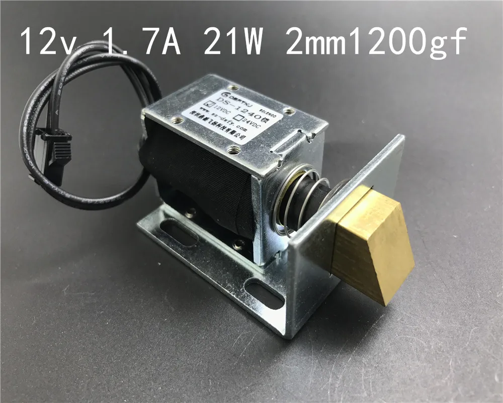 1 шт. Бесплатная ShippingDS-1240Lock L-12E07 постоянного тока 12В 1.7A 21 Вт 5mm850gf 1kgspring плунжерстрок держатель Открытый каркас тип двери соленоида
1 шт. Бесплатная ShippingDS-1240Lock L-12E07 постоянного тока 12В 1.7A 21 Вт 5mm850gf 1kgspring плунжерстрок держатель Открытый каркас тип двери соленоида