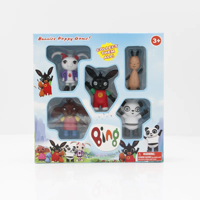 original 5pcs bing action figur toy sula flop hoppity voosh pando bunny rabbits peluche dolls toys children plush | Игрушки и хобби