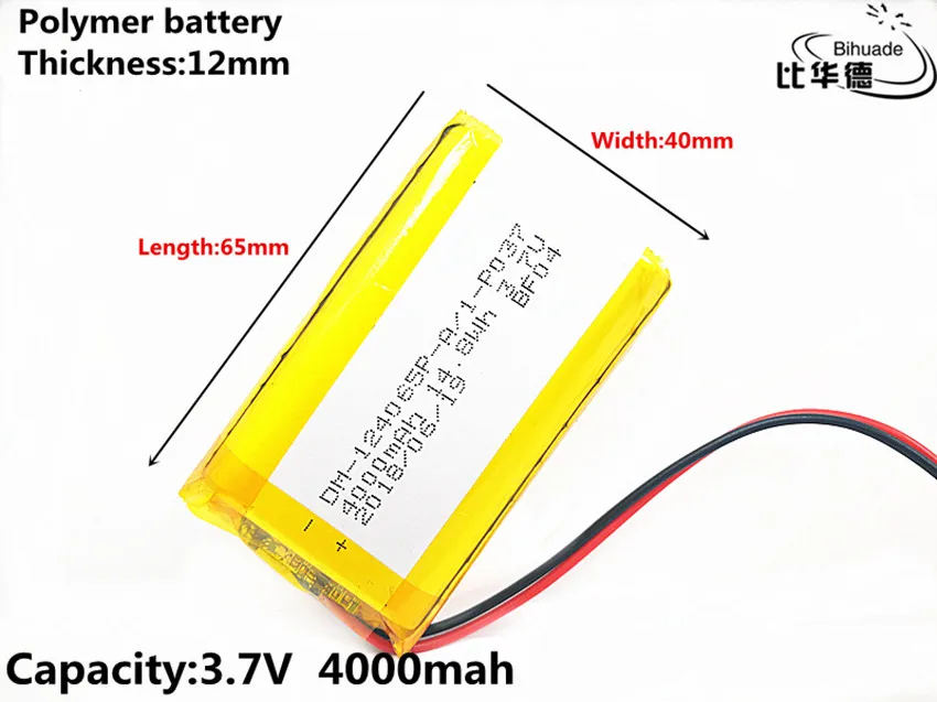 Liter energy battery Good Qulity 3.7V,4000mAH,124065 Polymer lithium ion / Li-ion battery for TOY,POWER BANK,GPS,mp3,mp4
Liter energy battery Good Qulity 3.7V,4000mAH,124065 Polymer lithium ion / Li-ion battery for TOY,POWER BANK,GPS,mp3,mp4