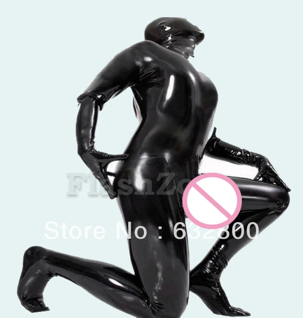 Мужские латексные колготки с полным покрытием и презервативом|latex ribbon|tight chesttights