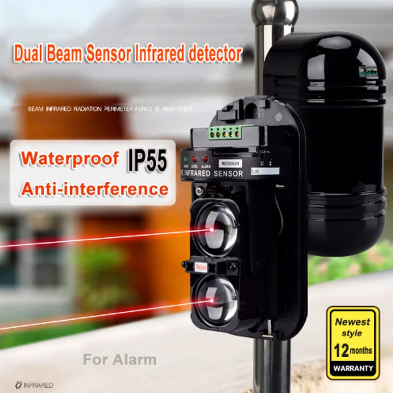 Waterproof Dual Beam Sensor Active Infrared Intrusion Detector IR 20m~150m Outdoor Perimeter Wall Barrier Fence For GSM Alarm
Waterproof Dual Beam Sensor Active Infrared Intrusion Detector IR 20m~150m Outdoor Perimeter Wall Barrier Fence For GSM Alarm