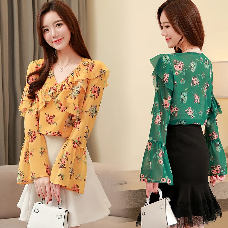 2019 spring new fashion women V-neck ruffled floral Long-sleeved women beautiful chiffon shirt female splice women tops 3081 50
2019 spring new fashion women V-neck ruffled floral Long-sleeved women beautiful chiffon shirt female splice women tops 3081 50